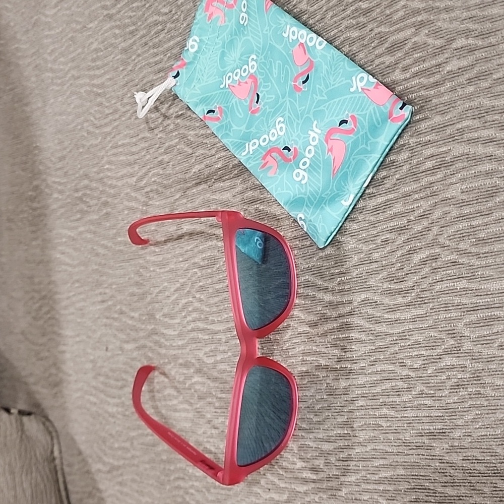 Pink Women's Sunglasses with Blue Lenses
